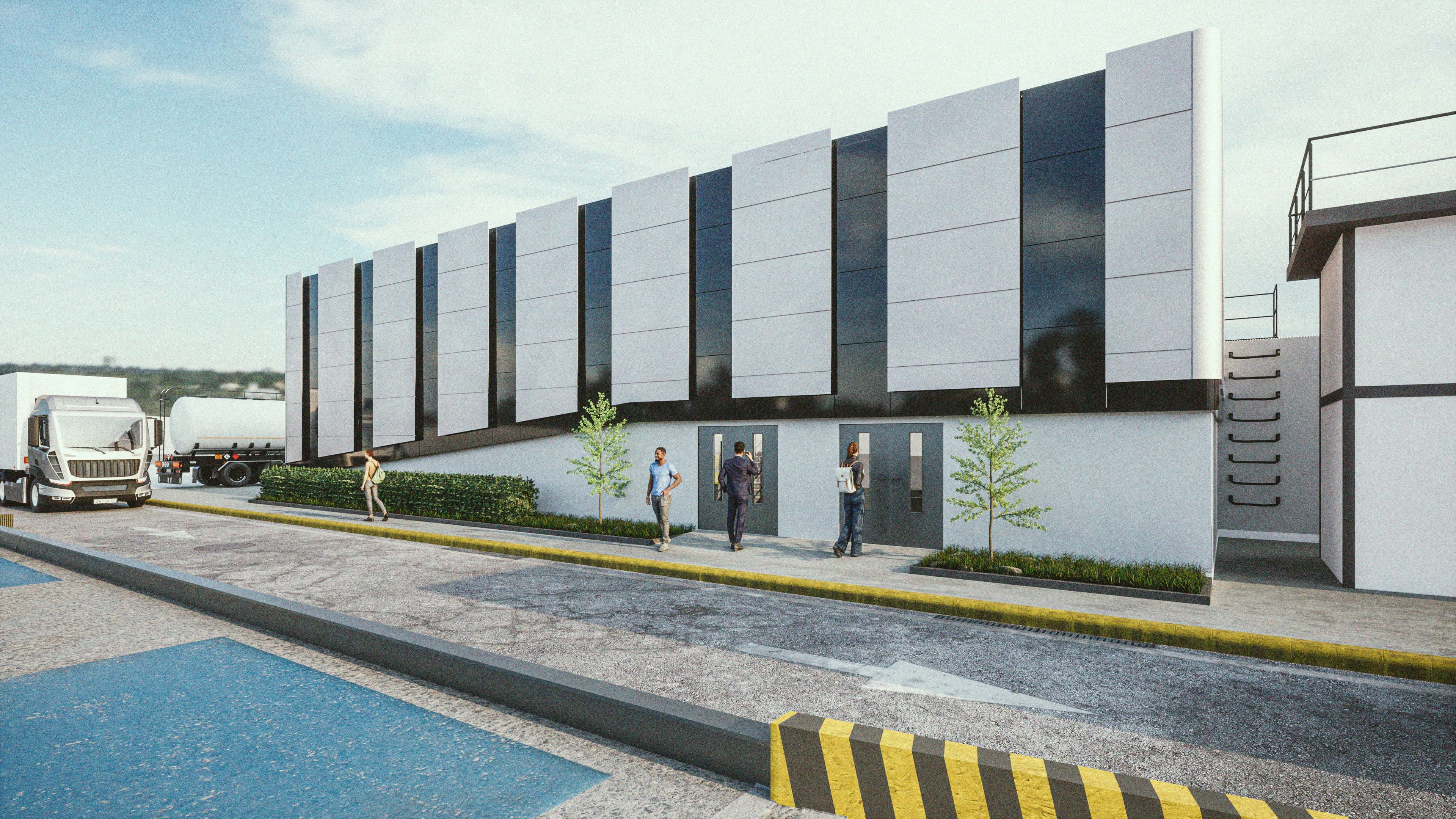 Estructura de obra gris de edificio en construcción con vigas de acero. Servicios de ingeniería civil GYARQ.